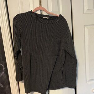 Entro Black Ribbed Knit Top